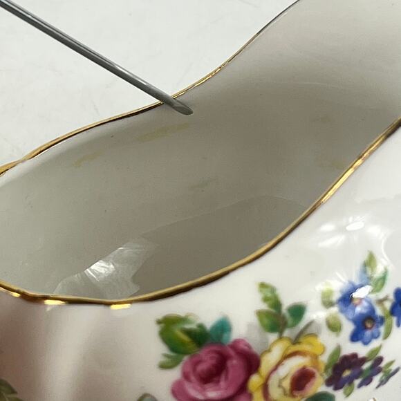 Royal Standard Bone China Creamer England Floral Gold Trim Footed Pitcher Vtg - Picture 12 of 12